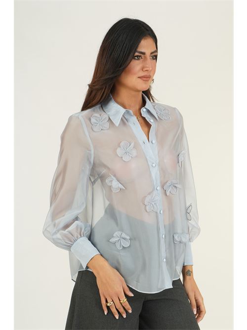 Camicia in organza Luckylu Milano | BL22FWPOWDER BLUE